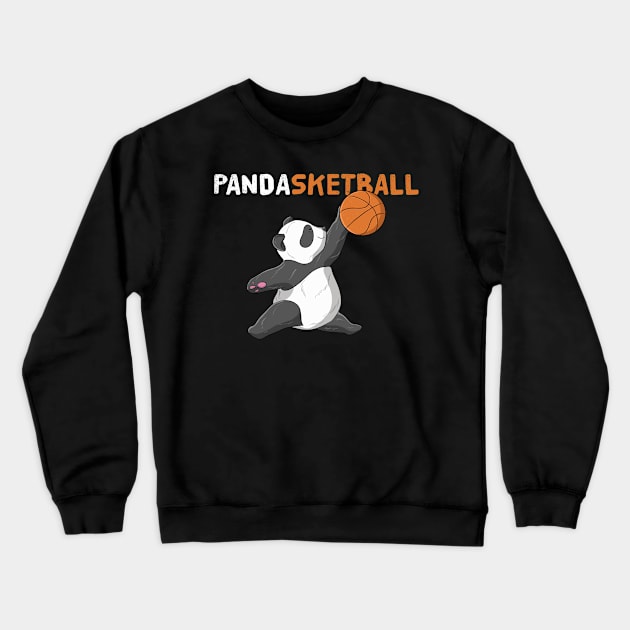 Cute Panda Playing Basketball Girls Boys Teens Gift Crewneck Sweatshirt by Freid